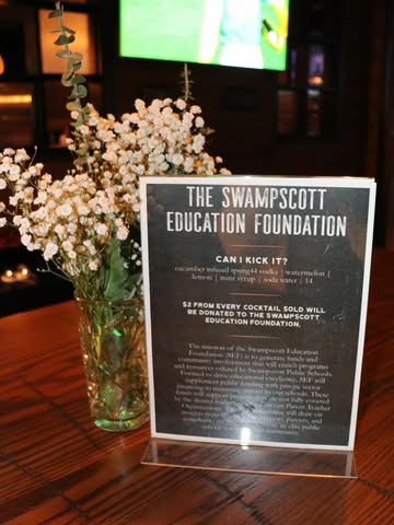 Cocktails for a Cause — CAN I KICK IT? Flyer on table