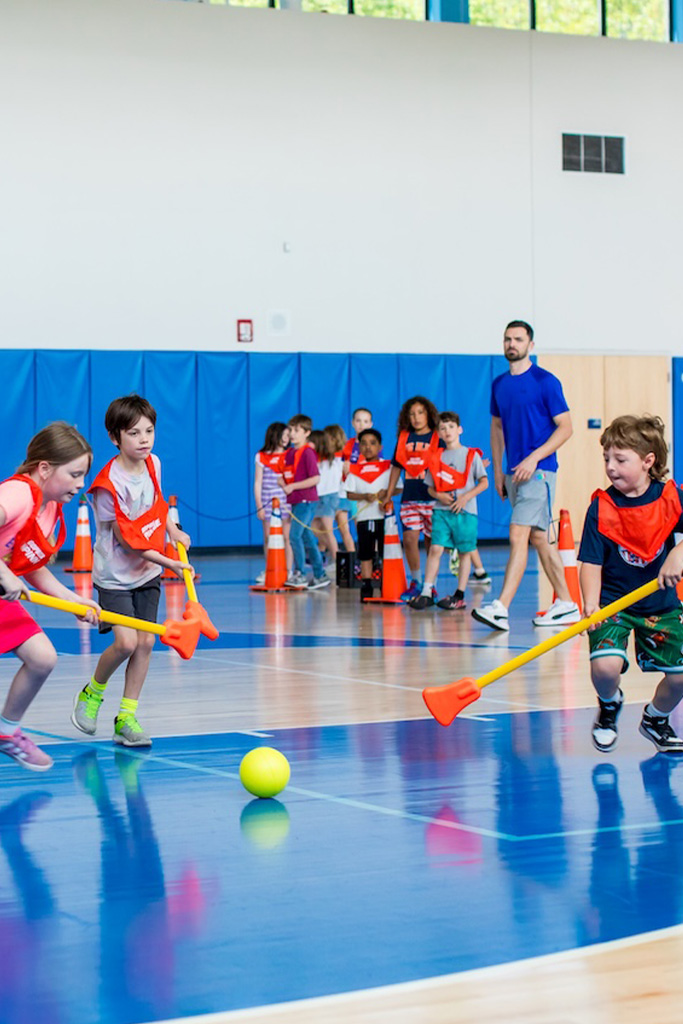elementary students during PE elementary students during PE